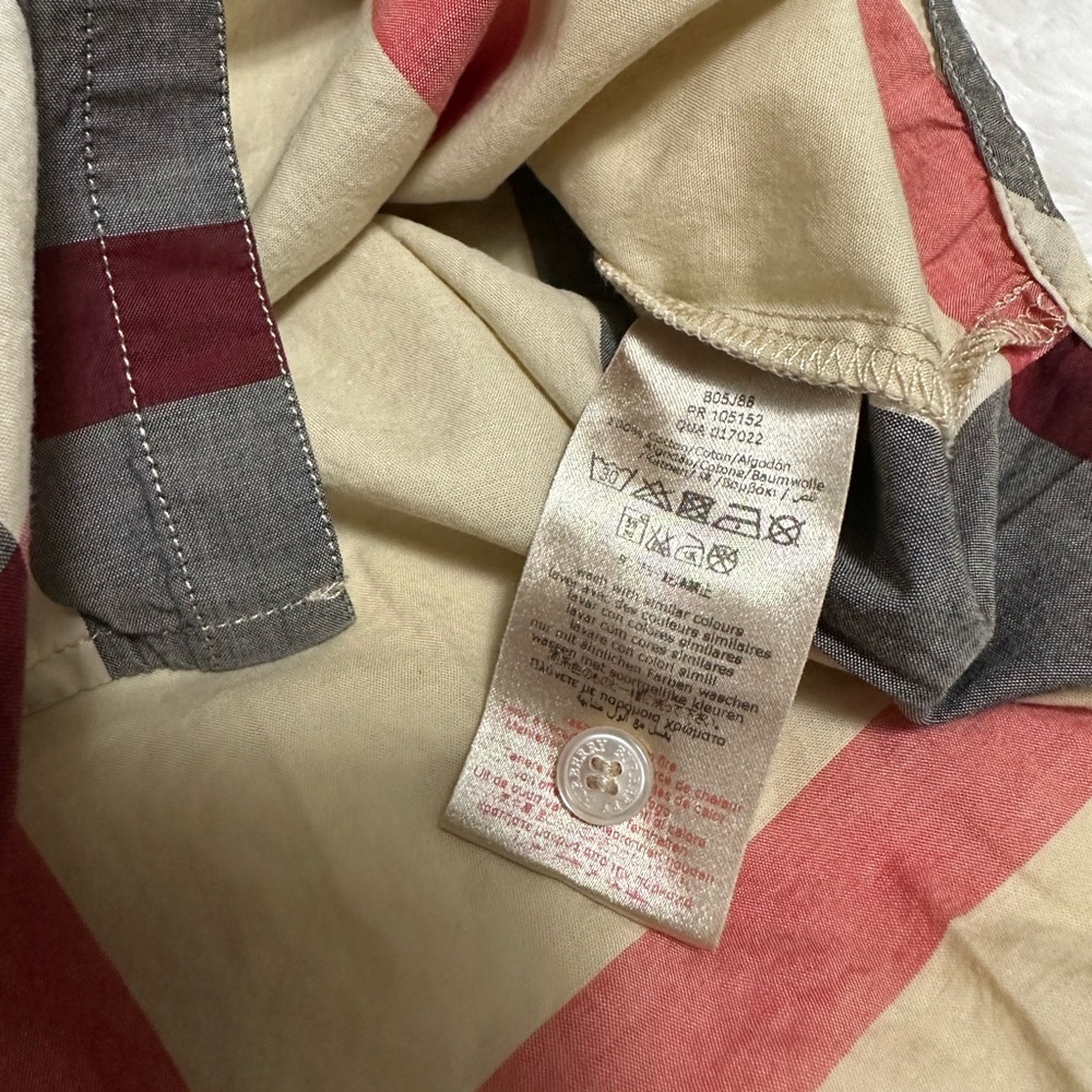Burberry Beige and Black Plaid Button Down Shirt - Picture 4 of 4